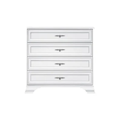 Comoda Idento KOM4S, 4 sertare, MDF si PAL laminat, 94.5x44.5x90 cm, alb alpin