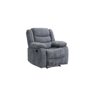 Fotoliu Recliner Relax, mecanism rabatabil, suport picioare, tapiterie catifea, 90x88x105 cm, Gri
