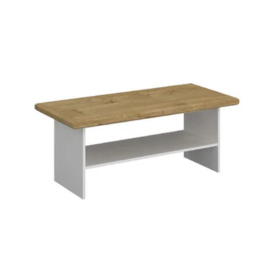 Masuta de Cafea RIVA LAW/120, Alb cu Blat Natur, Stil Scandinav, 120 cm