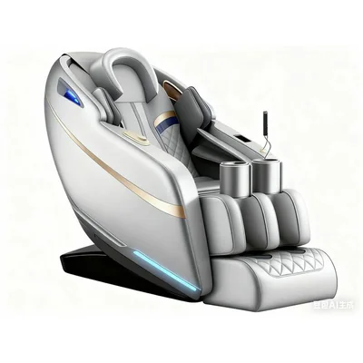 Fotoliu masaj gravitatie zero, functie incalzire, functie bluetooth, role picioare, airbag complet, Controler tactil LED