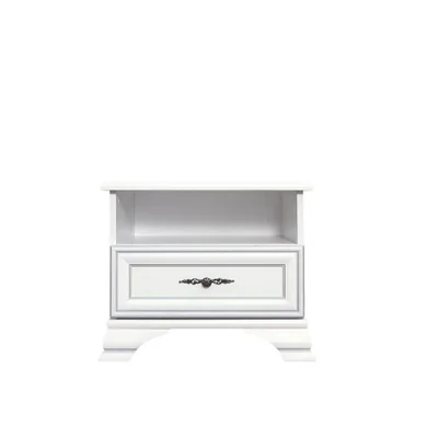 Noptiera Idento KOM1S, cu sertar, MDF si PAL laminat, 54.5x41x47 cm, alb alpin