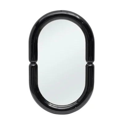 Oglinda de perete Poster, cadru MDF, design minimalist, 80x50x3.5 cm, negru / alb