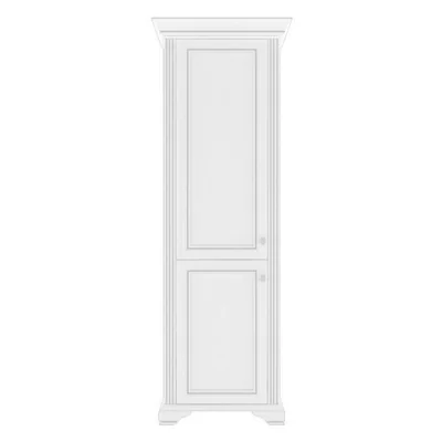 Penar White 2D, dulap vertical cu 2 usi, MDF si PAL melaminat, cornisa decorativa, 76x221x43 cm, frasin alb/pin argintiu