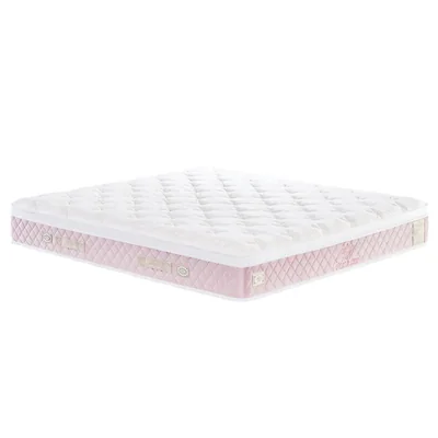 Saltea Visco 140x200 cm roz, memory foam, arcuri pocket, fermitate medie, material 3D