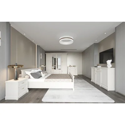 Set Dormitor Sonata, Stil Clasic Cu Pat 160x200, Dulap 4 Usi, Noptiere MDF/PAL