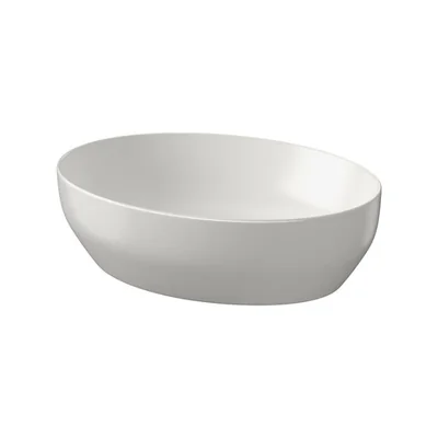 Lavoar pe blat gri mat 50 cm, oval, Cersanit Larga