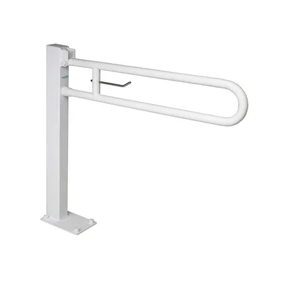 Bara suport ajutatoare stativa rabatabila cu suport hartie igienica, 85 cm, alb, Thermomat
