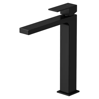 Baterie inalta pentru lavoar, cu montaj pe blat, negru mat, Cersanit Bari