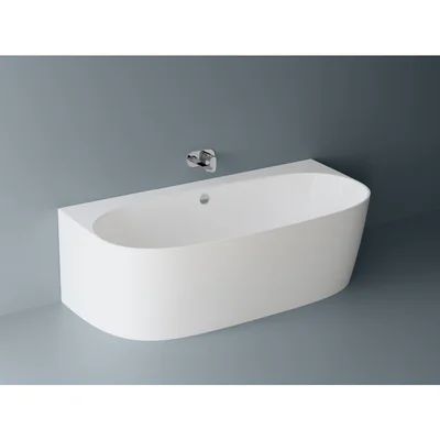 Cada freestanding compozit Marmite Como, 180 x 86 cm, lipita de perete, alb lucios