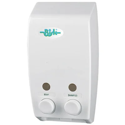 Dispenser Bisk sapun lichid dublu 2 x 400 ml, alb