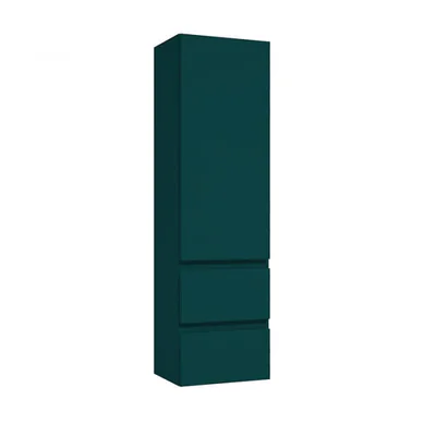 Dulap baie suspendat verde inchis mat, 140 cm, cu o usa reversibila si doua sertare, Defra Como