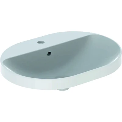 Lavoar baie incastrat alb 60 cm, oval, cu orificiu baterie, Geberit Variform Eliptic