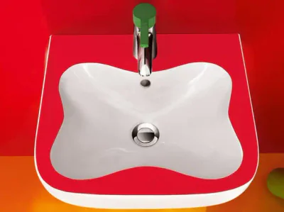 Lavoar baie pentru copii 45x41 cm, alb rosu Laufen Florakids