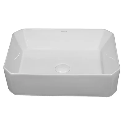 Lavoar pe blat alb lucios 50 cm, dreptunghiular, Fluminia Corner