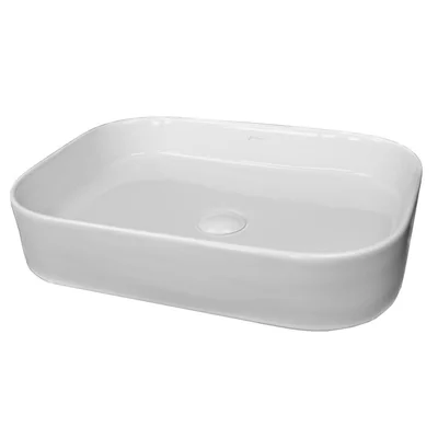 Lavoar pe blat alb lucios 55 cm, dreptunghiular, Fluminia Capri