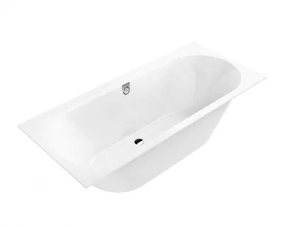 Cada baie dreptunghiulara incastrata, alba, compozit-quaryl, cu sifon si preaplin, Villeroy Boch Oberon 2.0