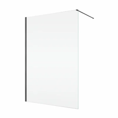 Paravan dus sticla walk-in 110x200 cm, gun metal periat, sticla 8 mm, Ronal Easy