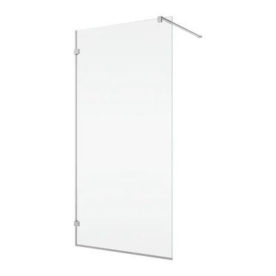 Paravan de dus walk-in 80x200 cm, crom, sticla transparenta, montare dreapta, Ronal PUR