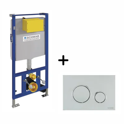 Set rezervor incastrat Schwab cu clapeta de actionare crom lucios, Schwab Vela