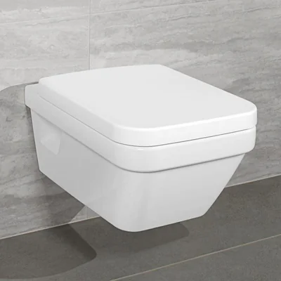 Vas wc suspendat rimless cu capac soft close, dreptunghiular, Villeroy Boch Architectura