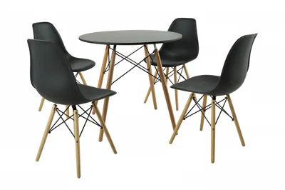 Set masa DA151BK cu 4 scaune 80x75 cm DA232BK 46x55x83 cm
