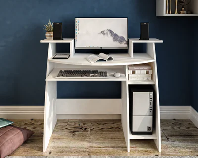 Birou Pc Skm-4 Ro 123x50x77 cm Alb