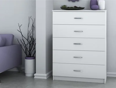 Comoda 5 sertare Ro Alb