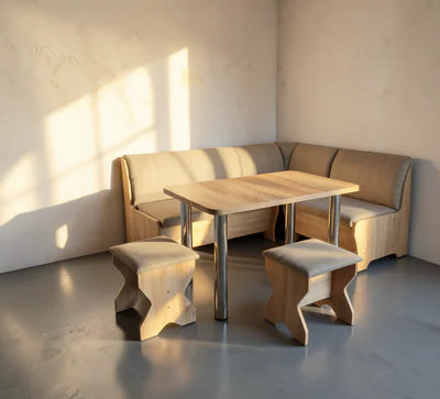 Set coltar bucatarie Tunis cu masa si 2 tabureti Sonoma