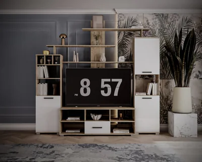 Set Living Geo Stejar k002 Acril Alb 247x45x210 cm