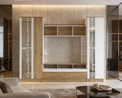 Set Mobila Living Atlantida RO Stejar K003 K001 280x53x213 cm