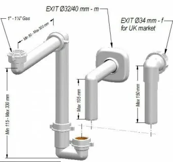 Sifon lavoar Ideal Standard pentru spatii inguste