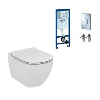 Set PROMO Vas WC suspendat Ideal Standard, capac Soft Close si rezervor Grohe