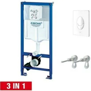 Set PROMO Vas WC suspendat Ideal Standard, capac Soft Close si rezervor Grohe clapeta alba