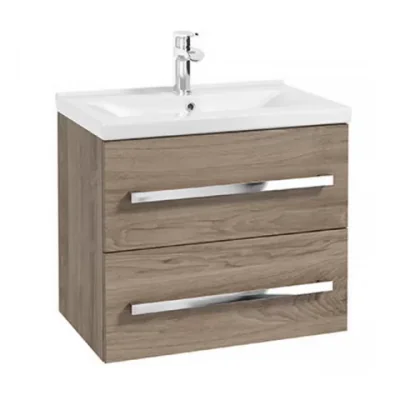 Baza lavoar suspendat Defra Granada 2 sertare 59.9x39.8 cm nuc rockford natur