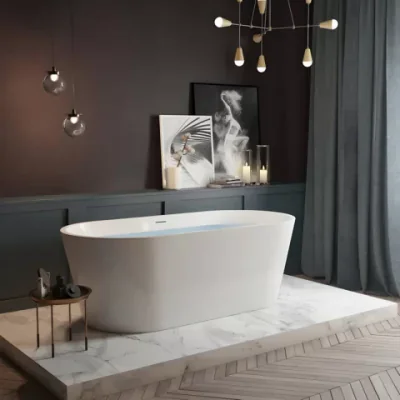 Cada freestanding Coloana Hera 150x73 cm acril alb