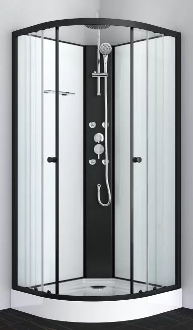 Cabina de dus completa RELOAD, semirotunda, fara plafon, 90x90x232cm - PS16B