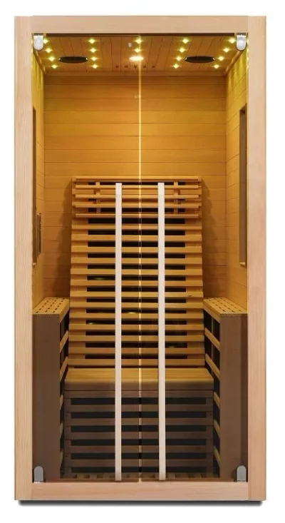 Sauna Sanotechnik Carbon 1 brad canadian 130x100xH195 cm LED Starlight