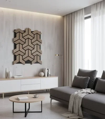 Panou riflaj decorativ Black Walnut - Set 4 bucati – nuc inchis