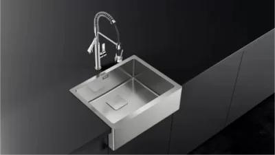 Chiuveta bucatarie Teka American Professional, front inox masiv, 595x468mm, adancime cuva 20cm, SilentSmart, inox