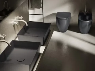 Lavoar baie pe blat, antracit Hatria Happy Hour Slim Alchemy 11:00 50x38 cm