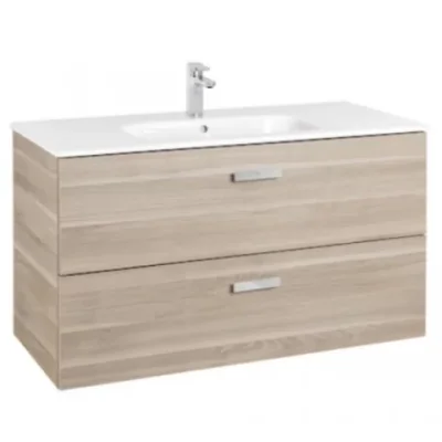 Set mobilier baie Roca Victoria Basic Unik 100 cm, maro deschis