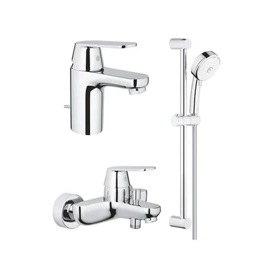 Pachet 3 in 1 Grohe Eurosmart Cosmo, marimea S, set dus 3 tip jet, baterie lavoar, cada(32825000,32831000,27786002 )