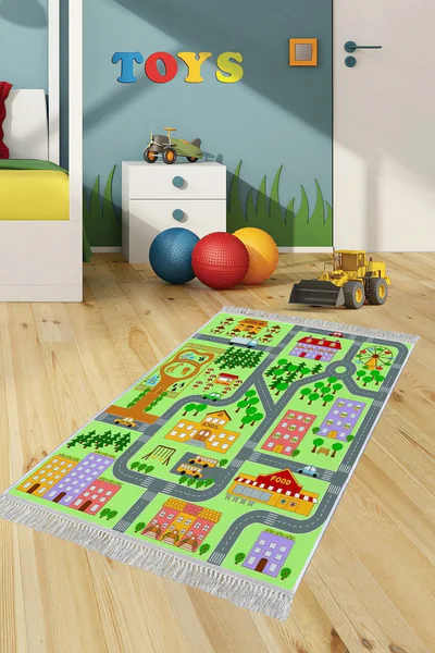 Covor pentru copii, ELS547, 80x300 cm, Multicolor