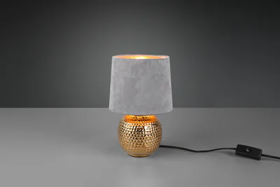 Lampa de masa Sophia, RL, 16x26 cm, 40W, 1x E14, ceramica, auriu/gri