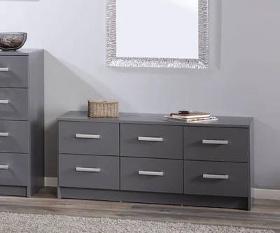 Comoda Elenzio 6, Inter Link, 121.8x40x50.8 cm, PAL, gri