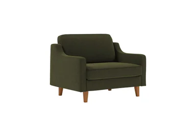 Fotoliu, Atelier del Sofa, 918CMF1124, Otel, Verde ulei / Nuc