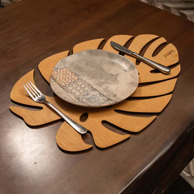 Set de covorase de masa din lemn, Hermia, 790PYN1121, Dimensiune: 36 x 36 cm (4 bucati), Miere