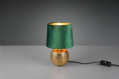 Lampa de masa Sophia, RL, 16x26 cm, 40W, 1x E14, ceramica, auriu/verde