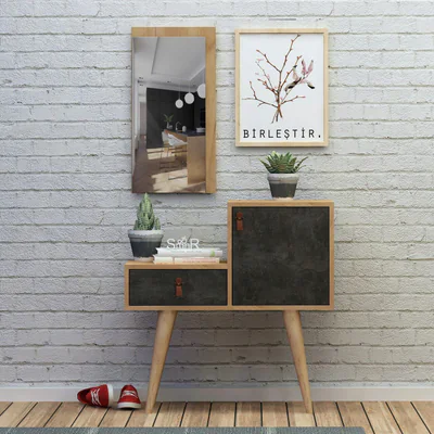 Cuier de perete, Hanah Home, Janna, Stejar / Gri inchis