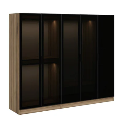 Dulap pentru haine, Hanah Home, Kale, 225x210x52 cm, Fumuriu